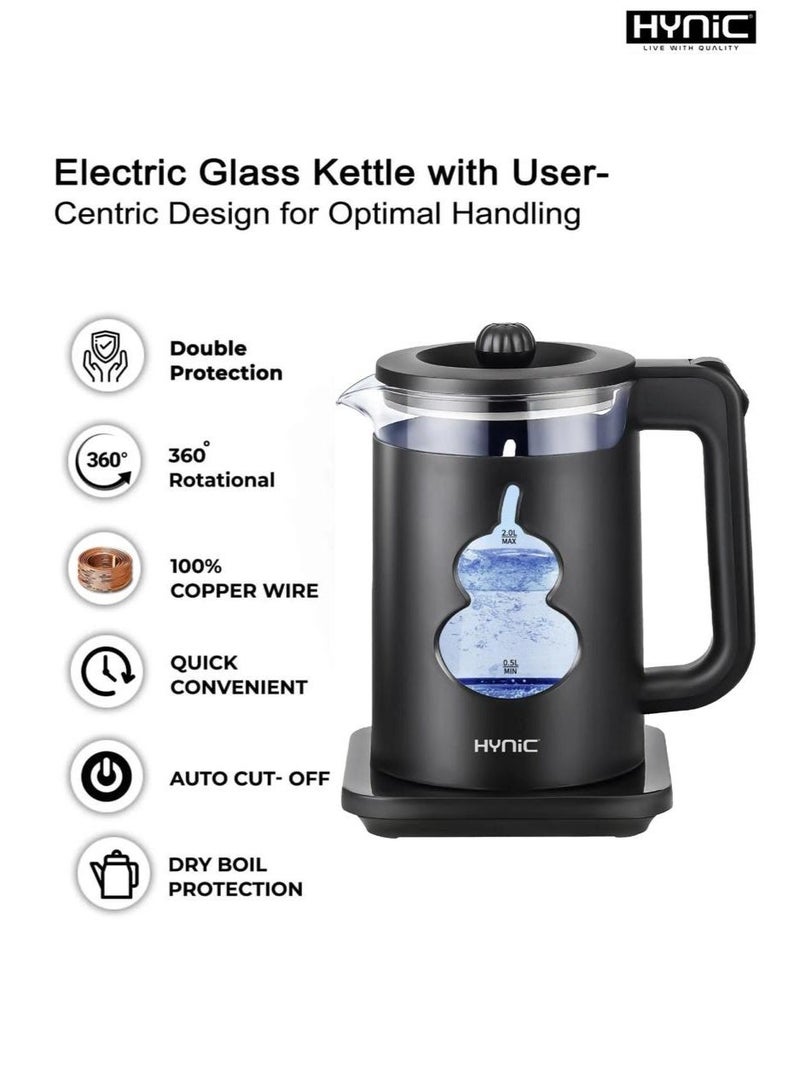 Hynic Electric Stainless Steel & Glass Kettle – 1.8L Double-Wall Rapid Boil - Image 3